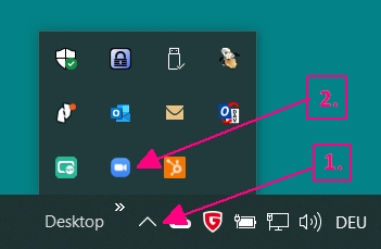 Zoom Symbol in der Taskleiste